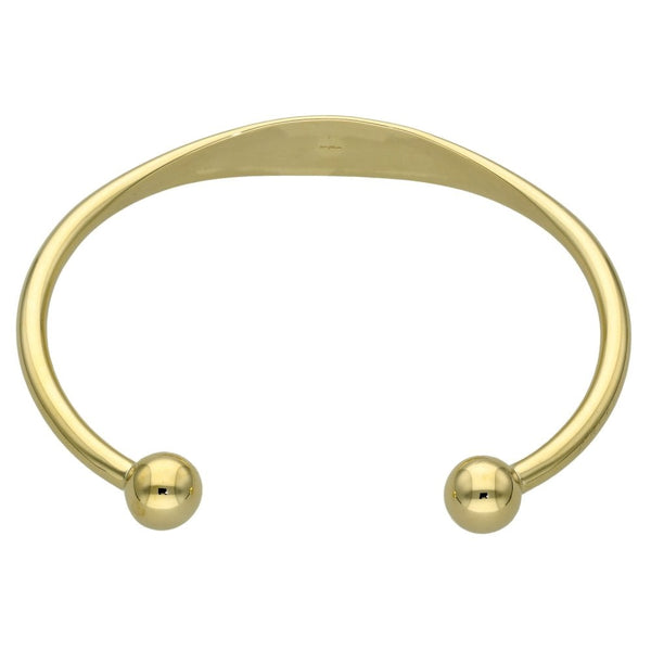 9ct Yellow Gold Identity Bar Torque Bangle - 24.2g