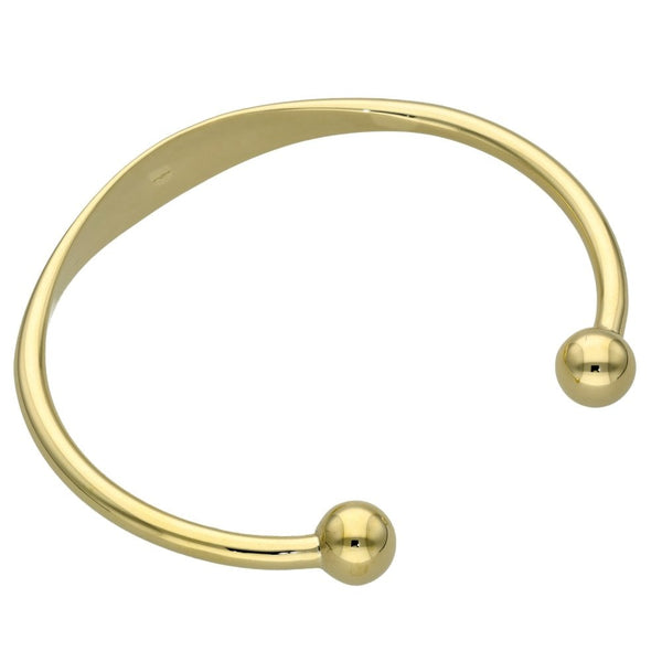 9ct Yellow Gold Identity Bar Torque Bangle - 24.2g