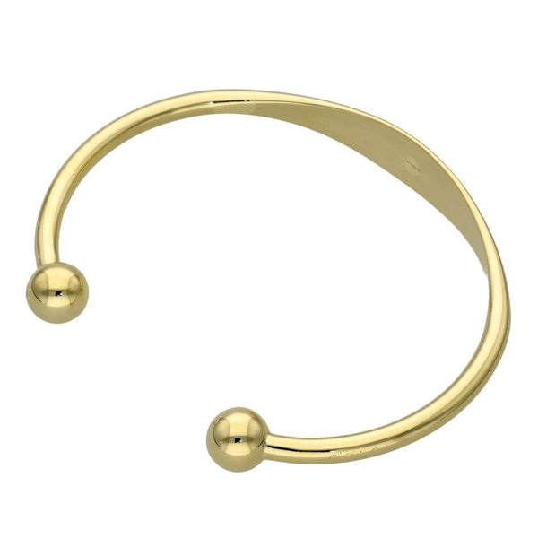 9ct Yellow Gold Identity Bar Torque Bangle - 24.2g