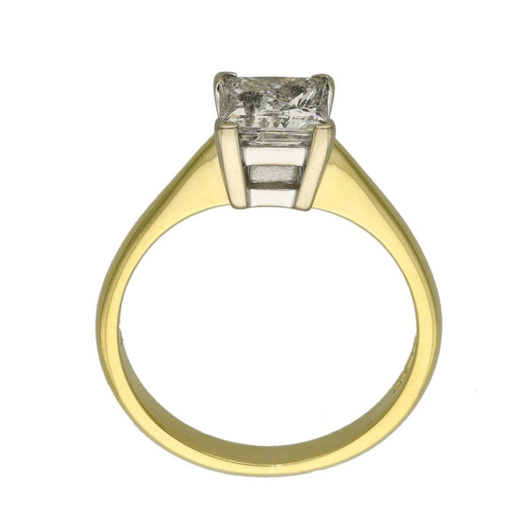 18ct Yellow Gold Princess Cut Diamond Engagement Ring - 1.33ct