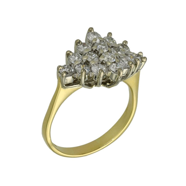 Ladies 18ct Yellow Gold Diamond Cluster Ring - Size K½