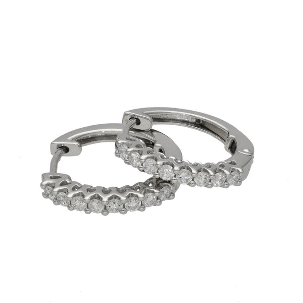 Ladies Platinum 0.50ct Diamond Set Hoop Earrings