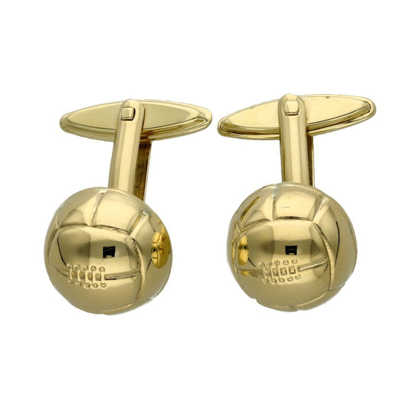 Gents 9ct Yellow Gold Football Cufflinks - 7.8g