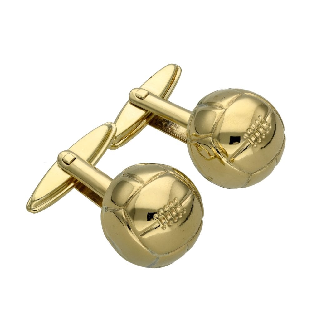 Gents 9ct Yellow Gold Football Cufflinks - 7.8g