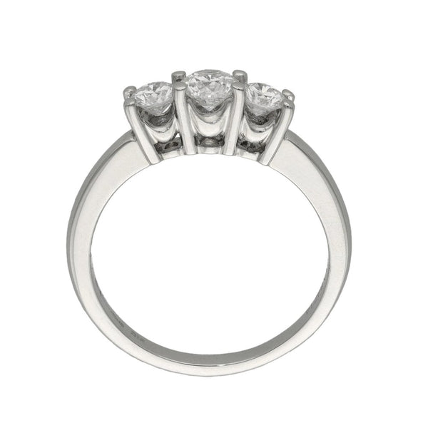 Ladies Platinum Diamond Trilogy Ring - Size P - 0.82ct