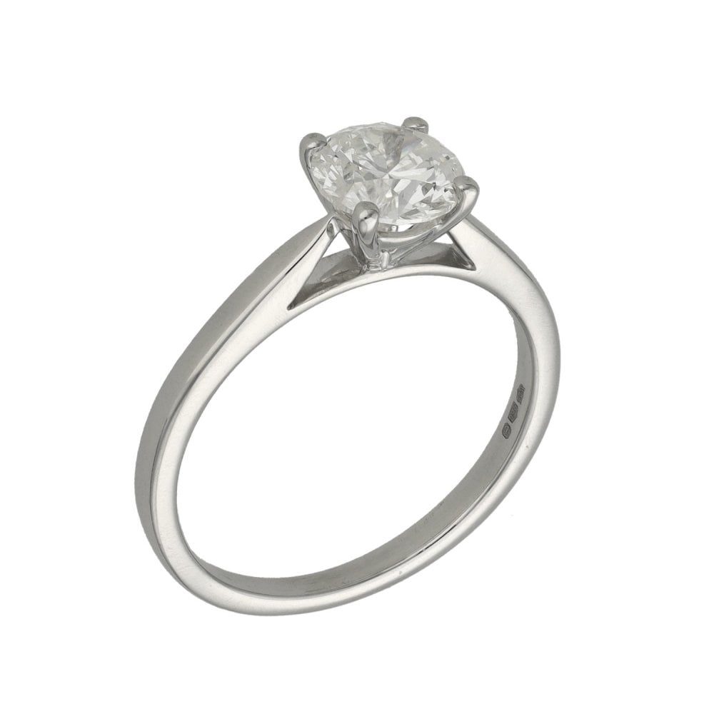 Ladies Platinum Diamond Solitaire Engagement Ring - 1.00ct