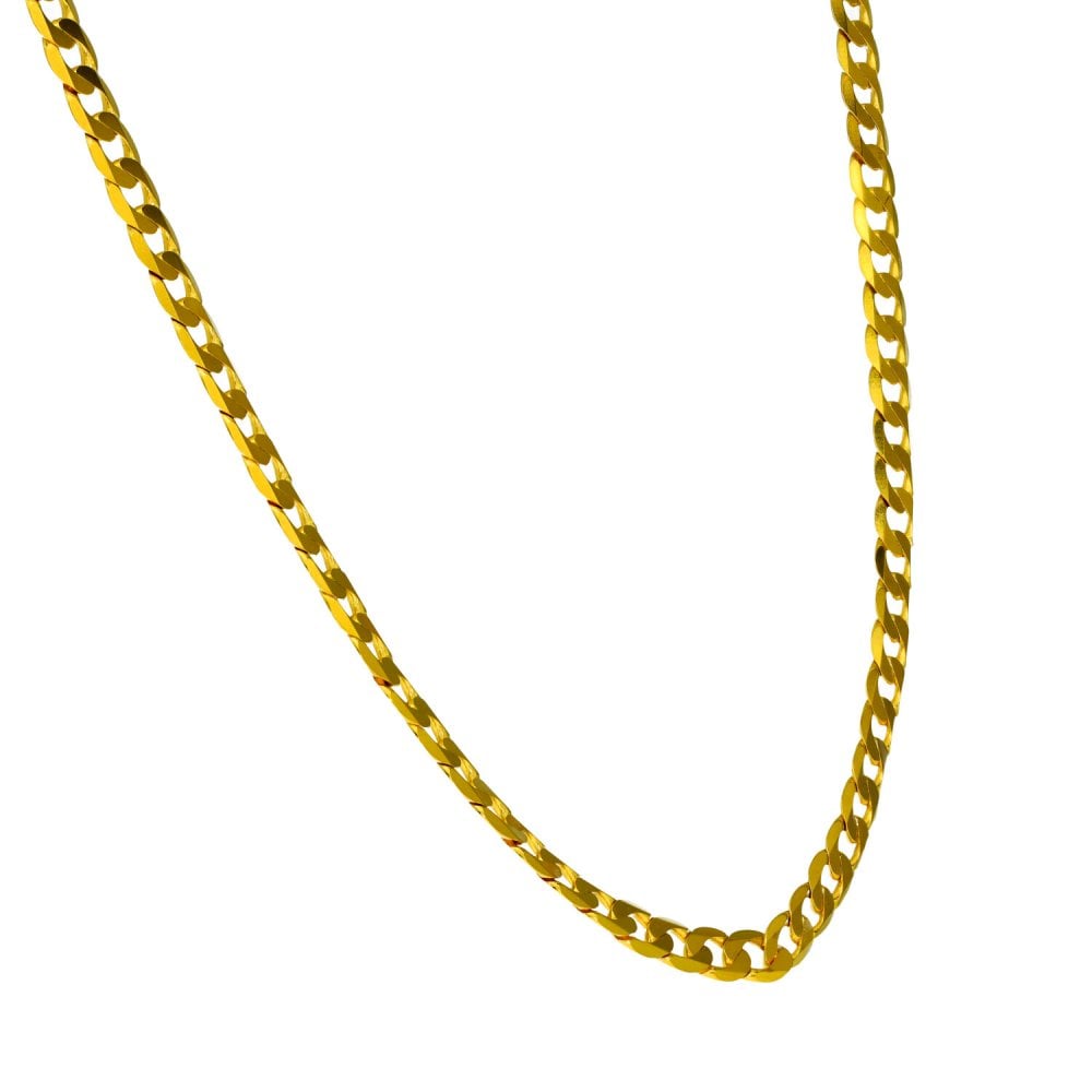 Gents 9ct Yellow Gold Flat Curb Chain - 20" - 12.5g