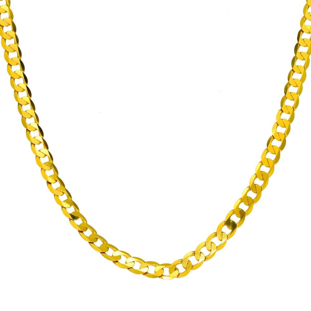 Gents 9ct Yellow Gold Flat Curb Chain - 20" - 12.5g
