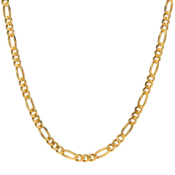 9ct Yellow Gold Figaro Chain - 20" - 9.3g