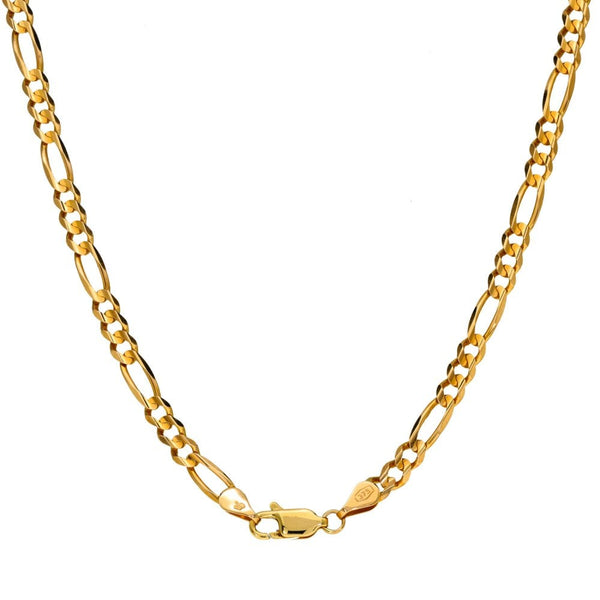 9ct Yellow Gold Figaro Chain - 20" - 9.3g