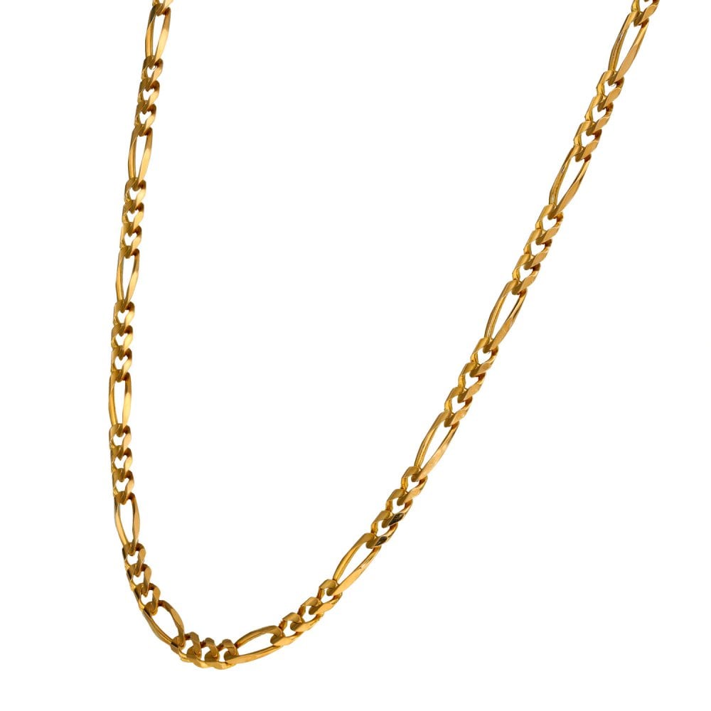 9ct Yellow Gold Figaro Chain - 20" - 9.3g