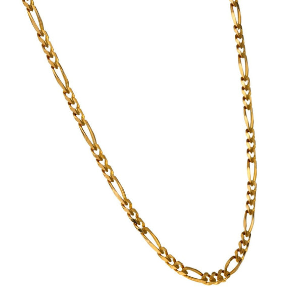 9ct Yellow Gold Figaro Chain - 20" - 9.3g