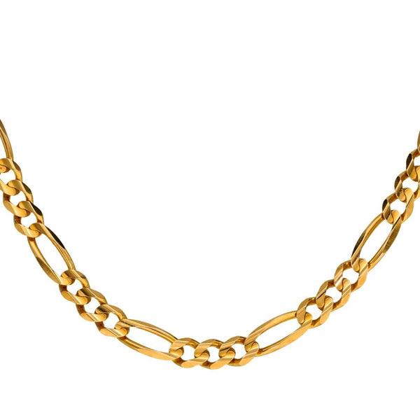 9ct Yellow Gold Figaro Chain - 20" - 9.3g