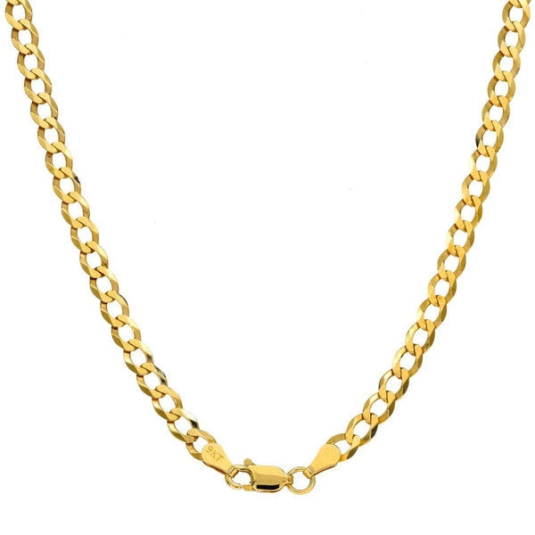 Gents 9ct Yellow Gold Flat Curb Chain - 22" - 9.7g
