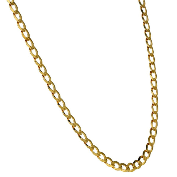Gents 9ct Yellow Gold Flat Curb Chain - 22" - 9.7g