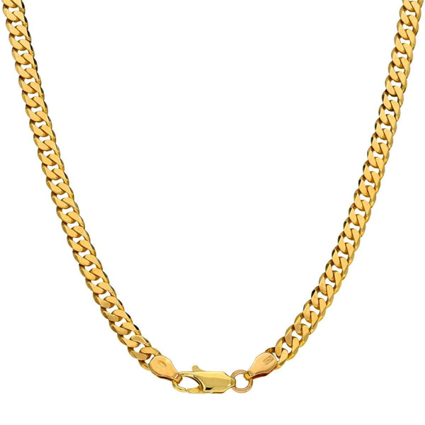 Gents 9ct Yellow Gold Closed Curb Chain - 20" - 17.2g