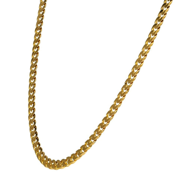 Gents 9ct Yellow Gold Closed Curb Chain - 20" - 17.2g