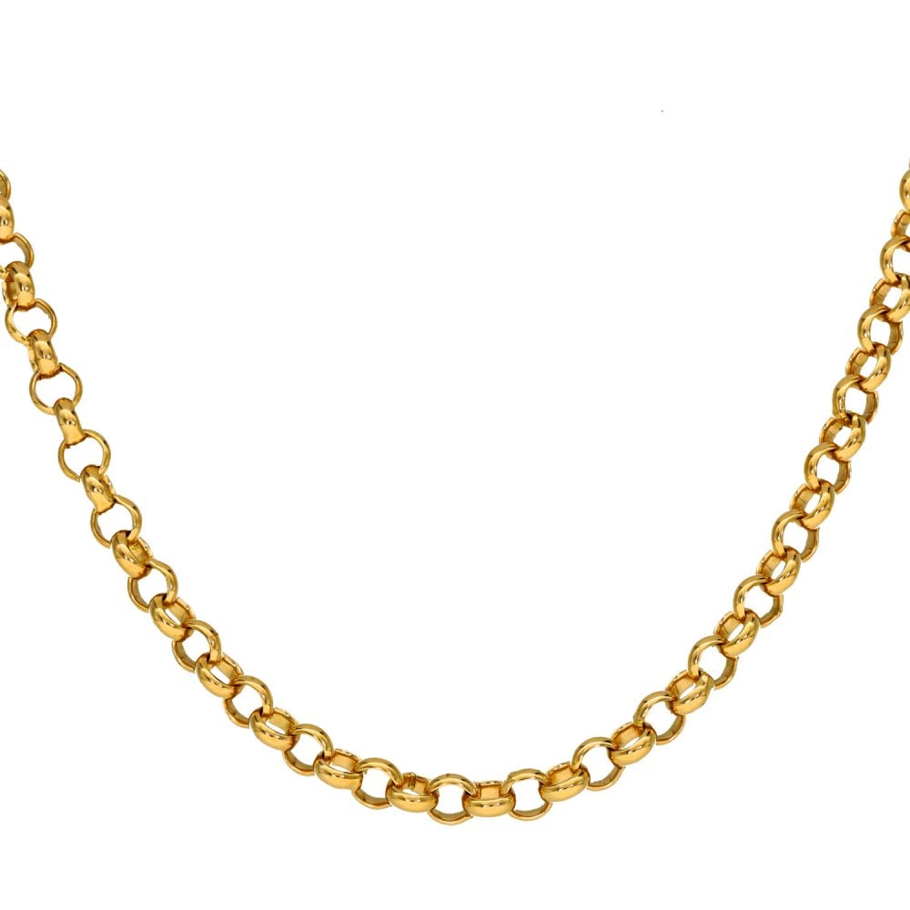9ct Yellow Gold Belcher Chain - 22" - 16.7g