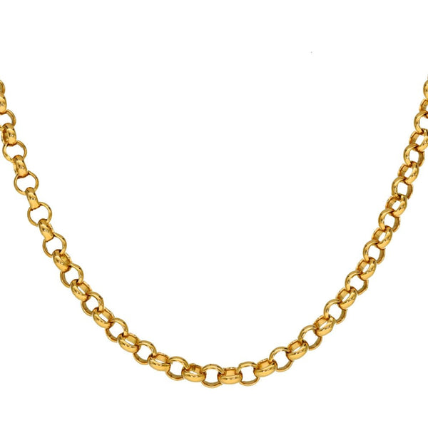 9ct Yellow Gold Belcher Chain - 22" - 16.7g