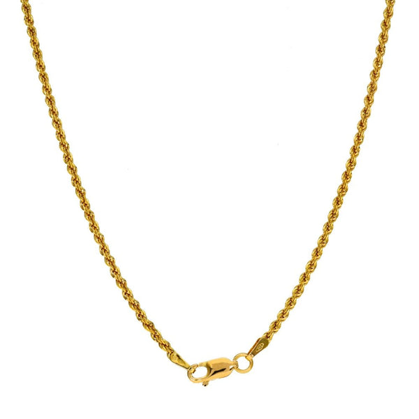 9ct Yellow Gold Rope Chain - 24" - 7.6g