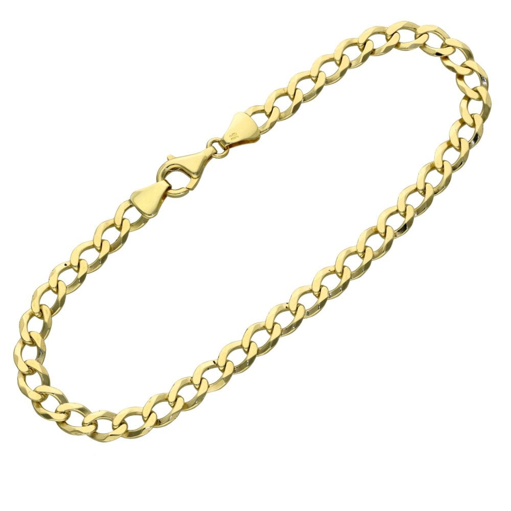 9ct Yellow Gold Curb Bracelet - 8" - 6.5g