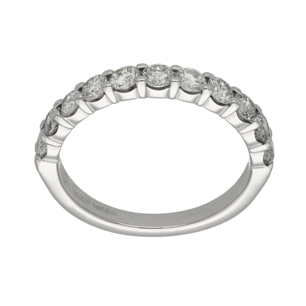 Ladies 9ct White Gold 1.10ct Diamond Set Eternity Ring - Size P