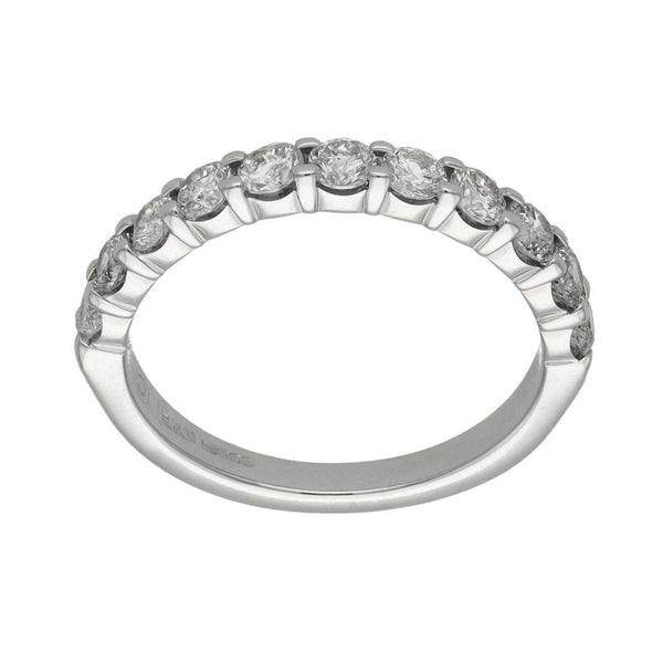 Ladies 9ct White Gold 1.10ct Diamond Set Eternity Ring - Size P