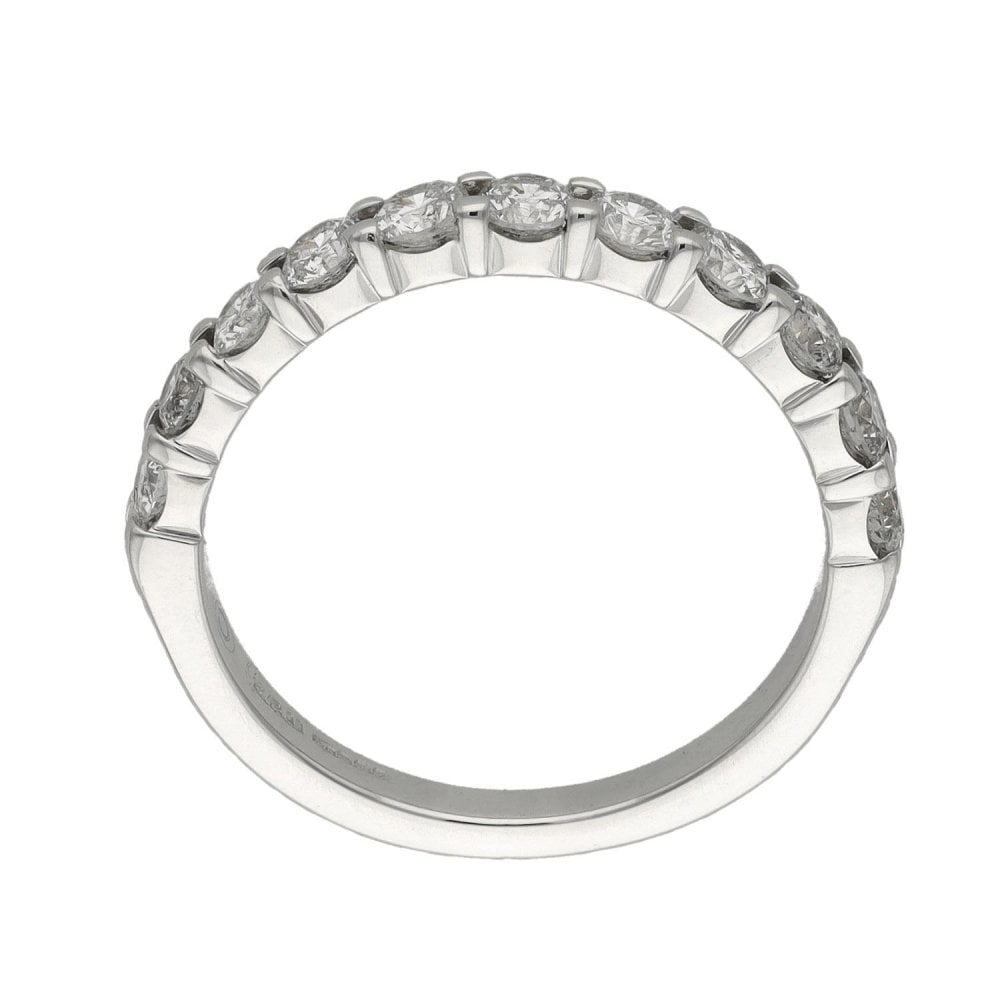Ladies 9ct White Gold 1.10ct Diamond Set Eternity Ring - Size P