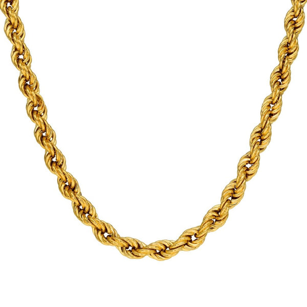 9ct Yellow Gold Hollow Rope Chain - 20" - 9.2g