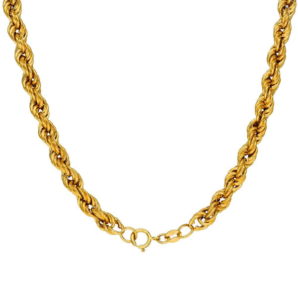 9ct Yellow Gold Hollow Rope Chain - 20" - 9.2g