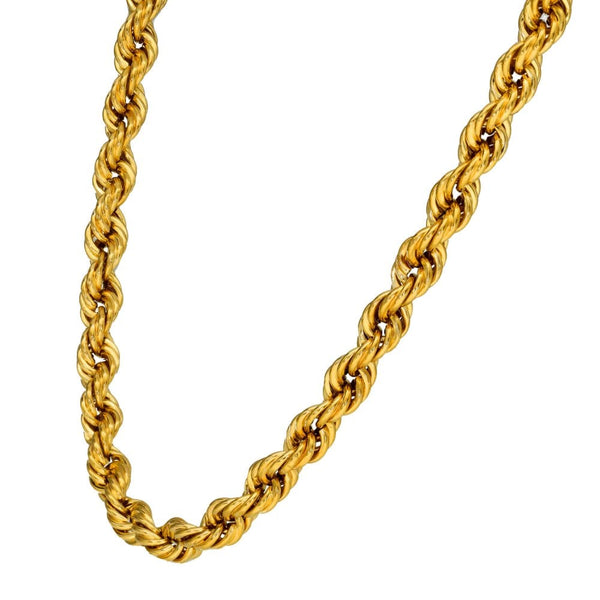 9ct Yellow Gold Hollow Rope Chain - 20" - 9.2g