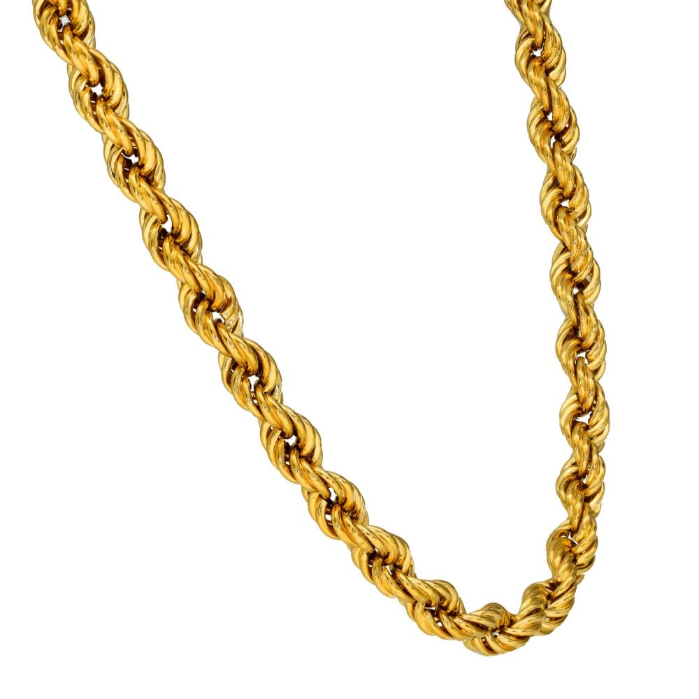 9ct Yellow Gold Hollow Rope Chain - 20" - 9.2g