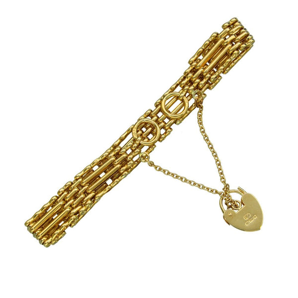 9ct Yellow Gold Gate Bracelet - 7" - 17.9g