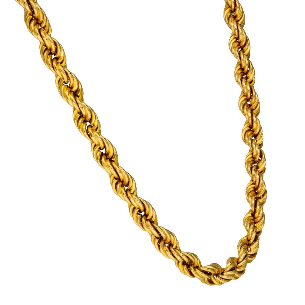 9ct Yellow Gold Rope Chain -  25" - 19.1g