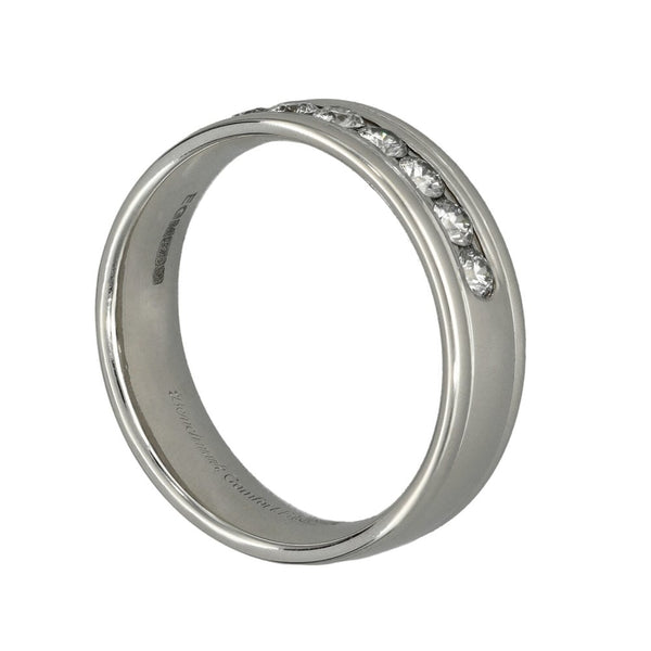 Ladies 9ct White Gold Diamond Set Band Ring - Size O - 0.50ct