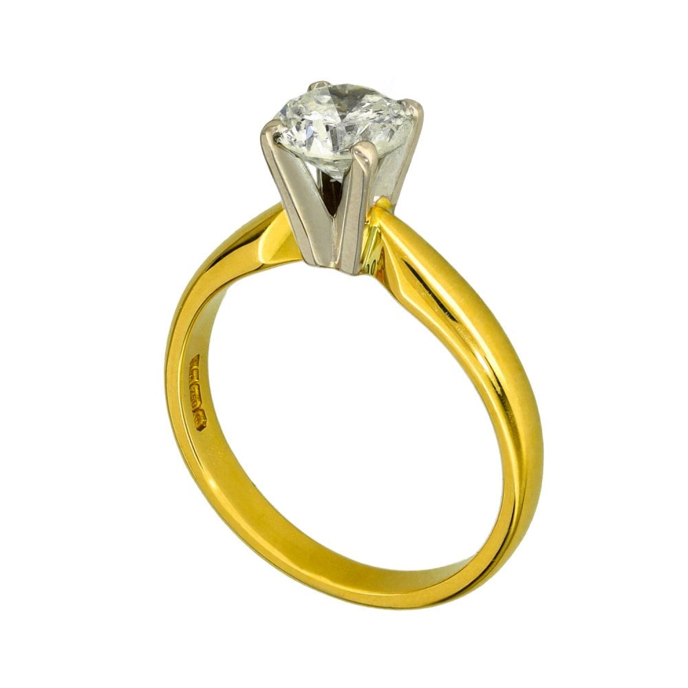 Ladies 18ct Yellow Gold Diamond Engagement Ring - 0.87ct