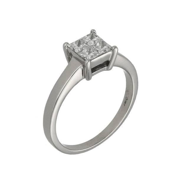 Ladies 18ct White Gold Diamond Cluster Ring - 0.40ct