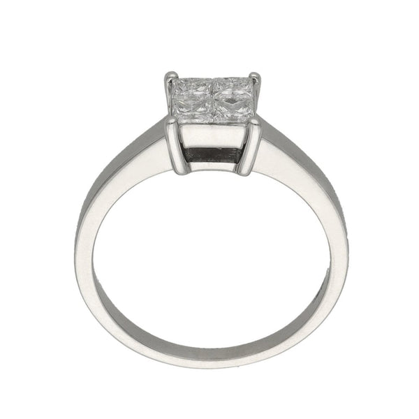 Ladies 18ct White Gold Diamond Cluster Ring - 0.40ct