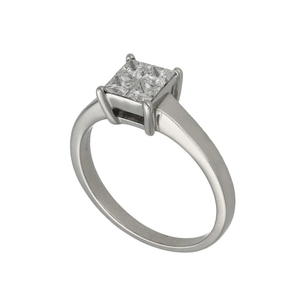 Ladies 18ct White Gold Diamond Cluster Ring - 0.40ct
