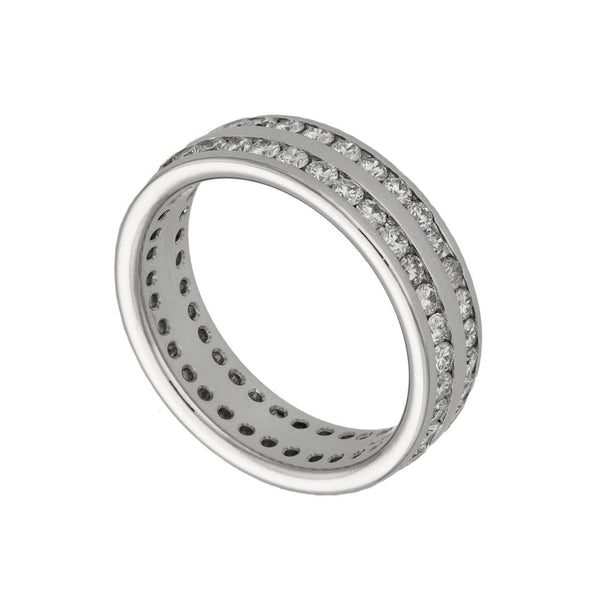 Ladies Platinum Diamond Set Full Eternity Ring - Size O - 2.00ct