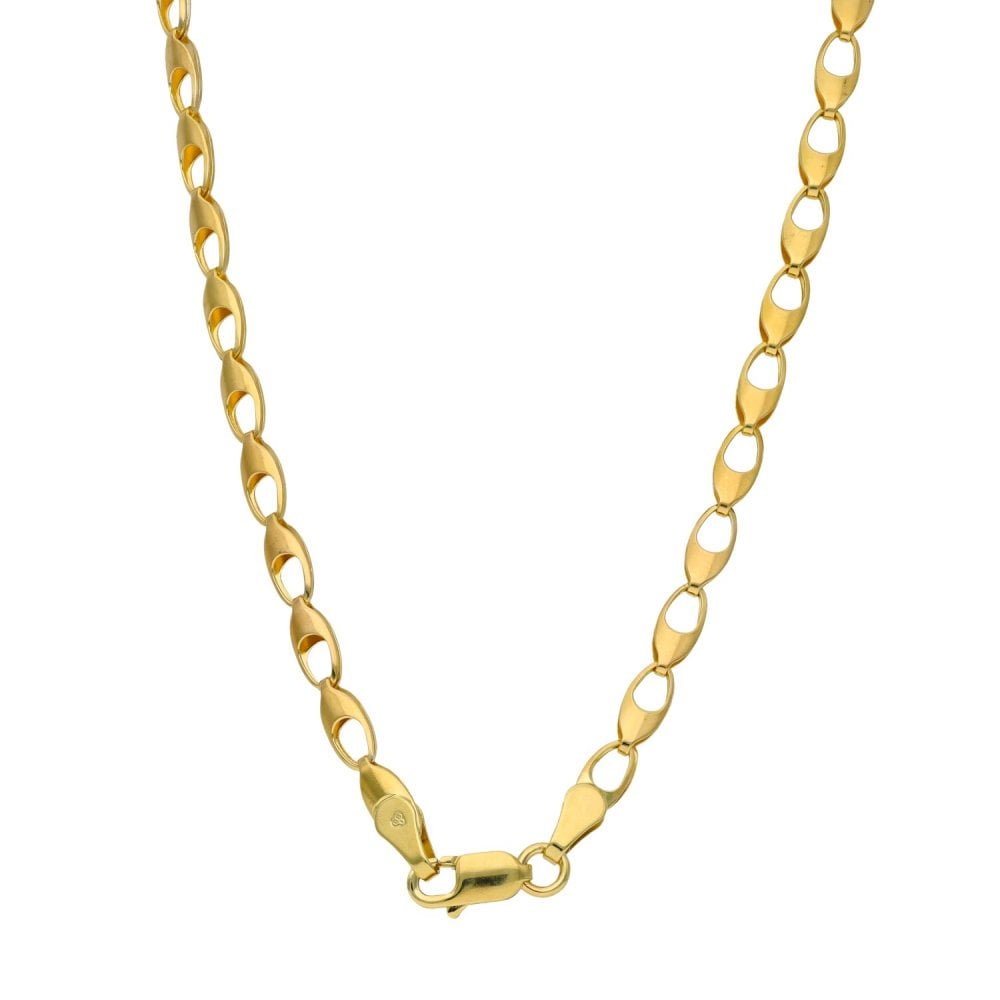 9ct Yellow Gold Oval Link Chain - 18" - 5.8g