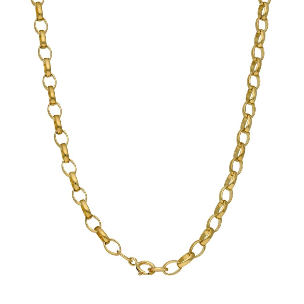 9ct Yellow Gold Belcher Chain - 22" - 10.1g