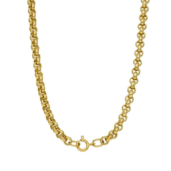 9ct Yellow Gold Round Link Belcher Chain - 46.5g - 24"