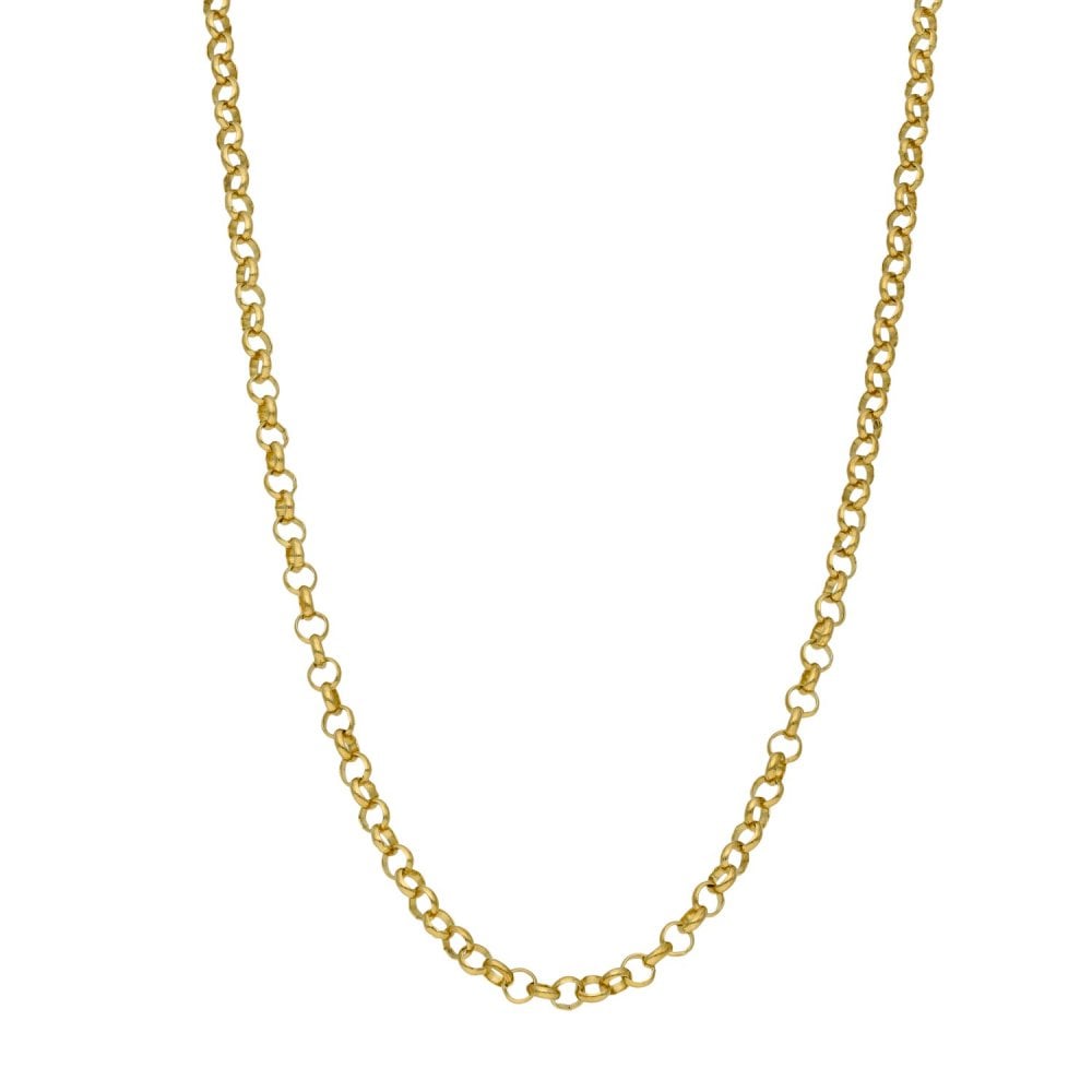 Ladies 9ct Yellow Gold Belcher Necklace - 22" - 6.6g