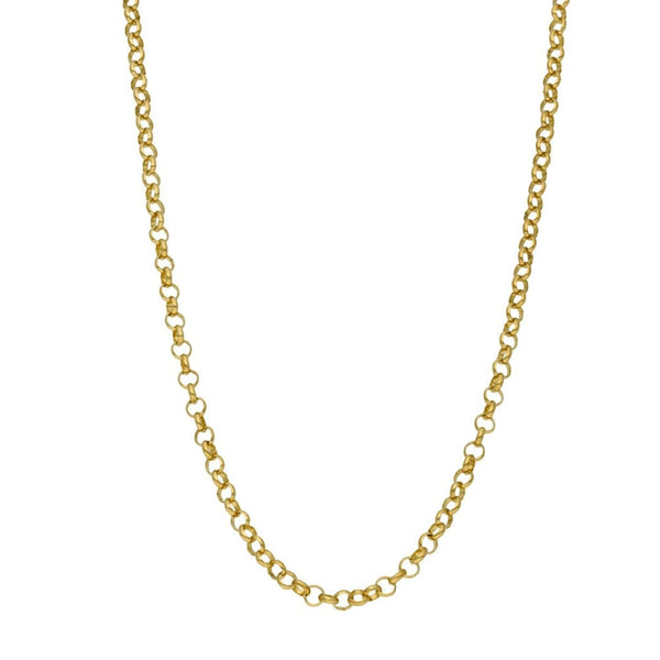Ladies 9ct Yellow Gold Belcher Necklace - 22" - 6.6g