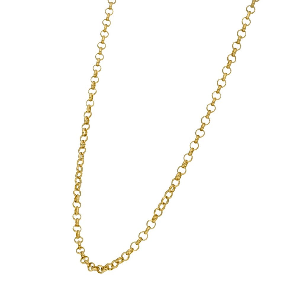 Ladies 9ct Yellow Gold Belcher Necklace - 22" - 6.6g