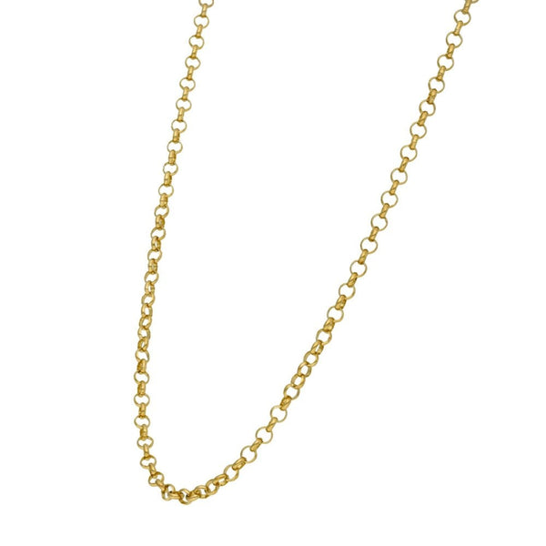 Ladies 9ct Yellow Gold Belcher Necklace - 22" - 6.6g