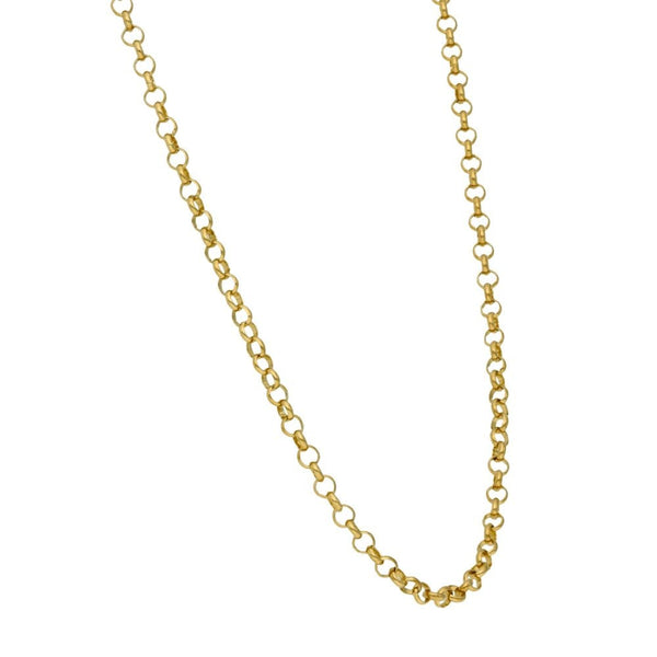 Ladies 9ct Yellow Gold Belcher Necklace - 22" - 6.6g
