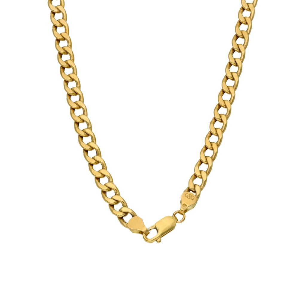 9ct Yellow Gold Hollow Curb Chain - 20" - 9.4g