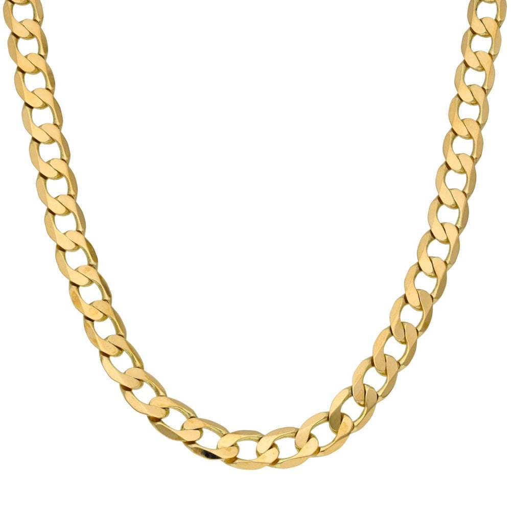 Gents 9ct Yellow Gold Curb Chain - 22" - 34.9g